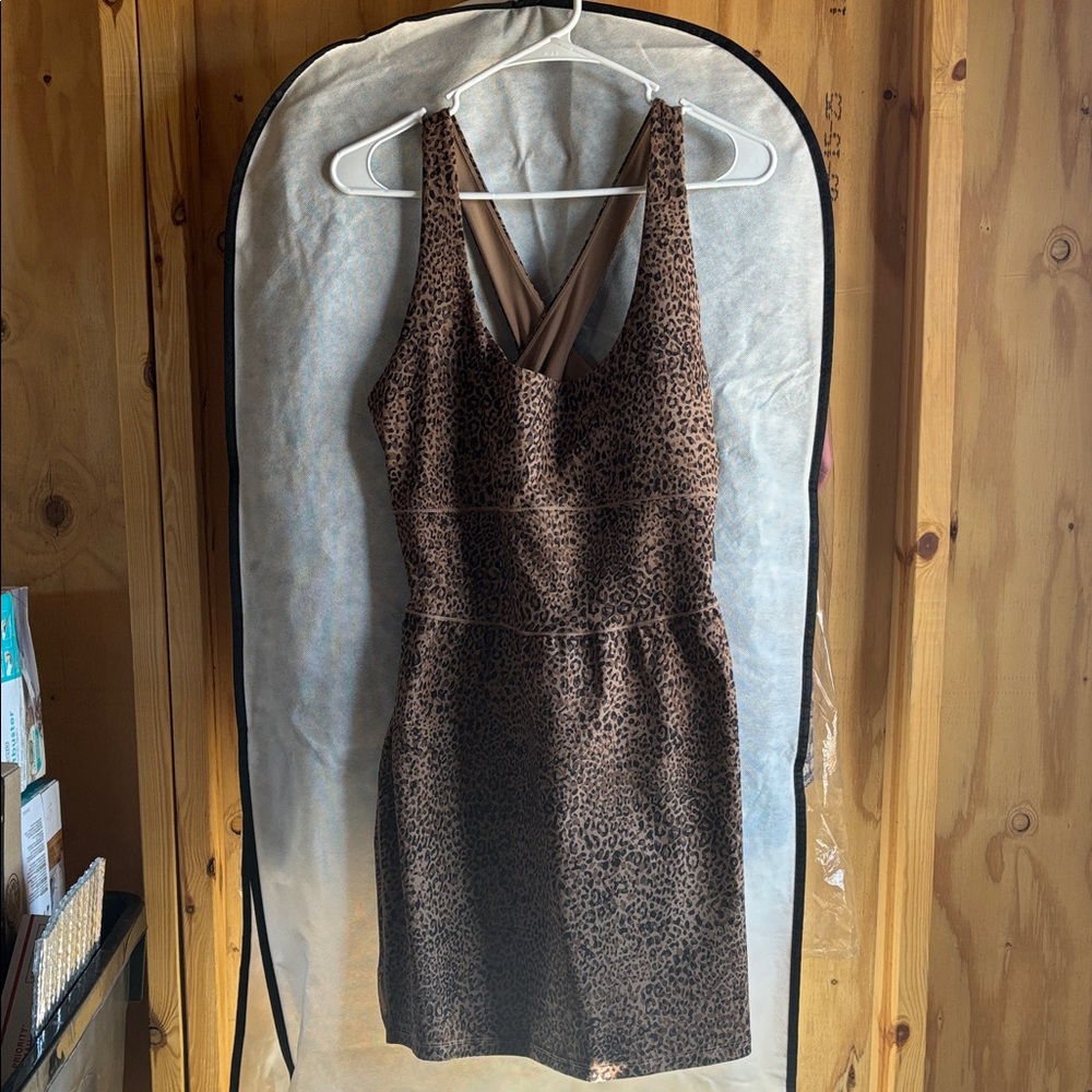 Fabletics Leopard Print Mini Dress with shorts size XL - Picture 3 of 10